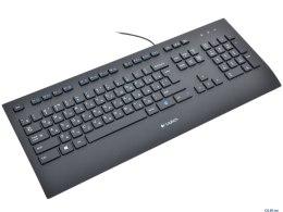 Logitech K280E Comfort Keyboard, Keyboard layout QWERTY, 1,6 m m, USB, Black, Russian, Numeric keypad