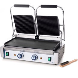 Kontakt grill kontaktowy góra ryflowana dół gładki 3600W - Hendi 263808