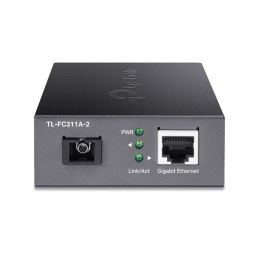 TP-LINK | Gigabit Single-Mode WDM Media Converter | TL-FC311A-2 | Gigabit SC Fiber Port | 10/100/1000 Mbps RJ45 Port (Auto MDI/M