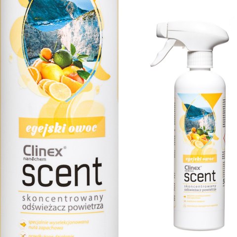 Skoncentrowany odświeżacz powietrza rozpylany na powierzchnie CLINEX Scent - Egejski Owoc 500ML