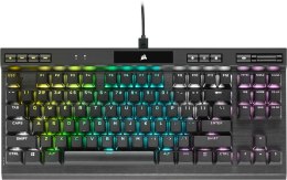 Corsair K70 RGB TKL Mechanical Gaming keyboard, RGB LED light, NA, Wired, Black