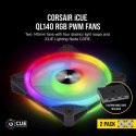 Corsair | QL Series 140mm PWM Dual Fan Kit with Lighting Node CORE | QL140 RGB | Case fan