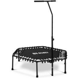 Trampolina fitness do ćwiczeń z regulowanym uchwytem 124 cm czarna