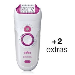 Braun Epilator Silk-épil 7 521 Operating time 40 min, Cordless, Number of speeds 2, White/Purple