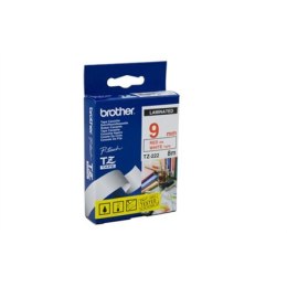 Brother | 222 | Laminated tape | Thermal | Red on white | Roll (0.9 cm x 8 m)