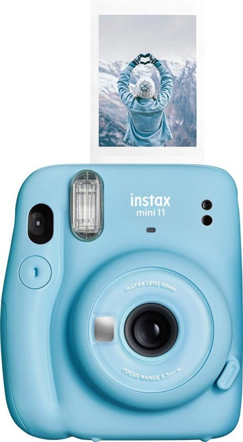 Fujifilm Instax Mini 11 Camera + Instax Mini Glossy (10pl) Focus 0.3 m - ∞, Sky Blue