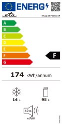 ETA Refrigerator ETA238790010F Energy efficiency class F, Free standing, Larder, Height 85 cm, Fridge net capacity 95 L, Freezer