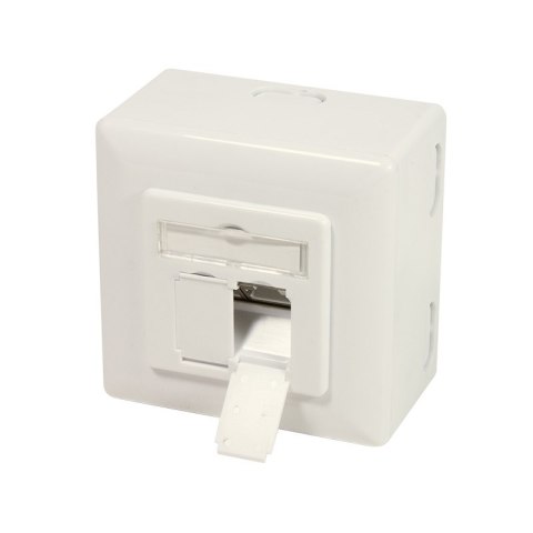 Logilink | NP0006A Wall Outlet | Pure White | Metal die-cast housing with strain relief; Horizontal cable entry with strain reli