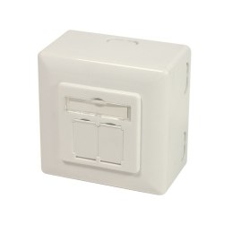 Logilink | NP0006A Wall Outlet | Pure White | Metal die-cast housing with strain relief; Horizontal cable entry with strain reli