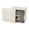 Logilink | NP0006A Wall Outlet | Pure White | Metal die-cast housing with strain relief; Horizontal cable entry with strain reli