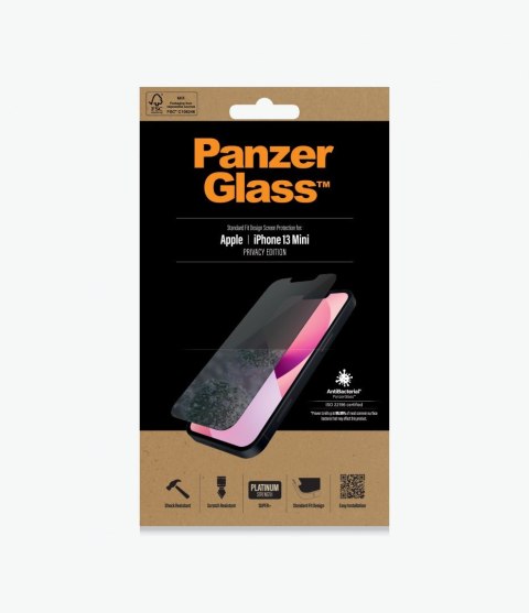 PanzerGlass | Ochraniacz ekranu - szkło - z filtrem prywatności | Apple iPhone 13 mini | Szkło hartowane | Przezroczysty