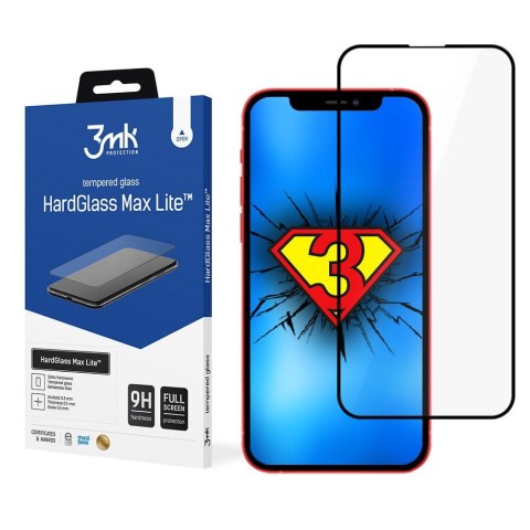 3MK HardGlass Max Lite Screen protector, iPhone 13 Pro Max, Tempered glass, Black