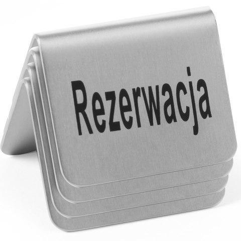 Tabliczka informacyjna REZERWACJA stal chromowa zestaw 4szt. - Hendi 663714