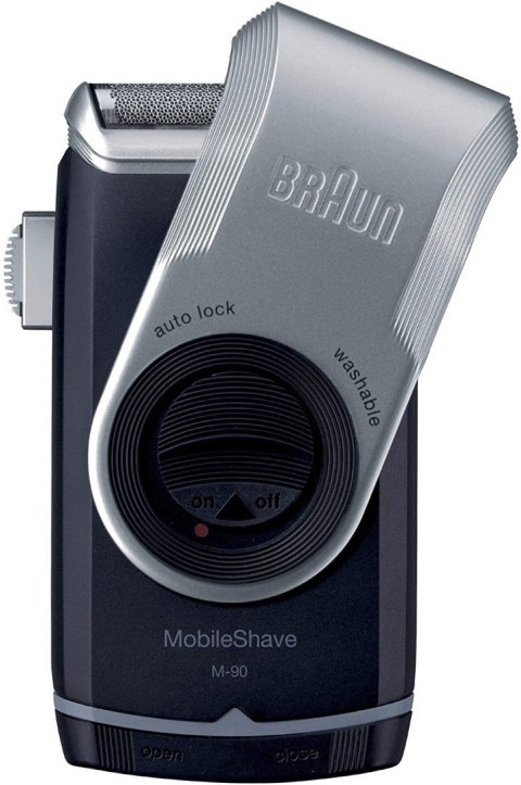 Braun Mobile Shaver M-90 Operating time (max) 60 min, Wet & Dry, Stainless Steel