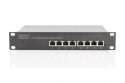 Digitus | 8-portowy przełącznik Gigabit Ethernet PoE | DN-95317 | Niezarządzany | Do montażu w szafie | Ilość portów 10/100 Mb/s