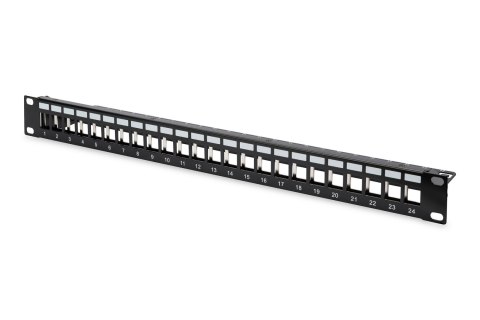 Digitus | Modular Patch Panel | DN-91411 | Black | Layout Keystone Entry: Straight; Area of application: 483 mm (19") cabinet; S