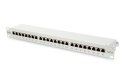 Digitus | Patch Panel | DN-91624S | Biały | Kategoria: CAT 6; Porty: 24 x RJ45; Wytrzymałość: 7,7 kg; Siła wkładania: 30N max |