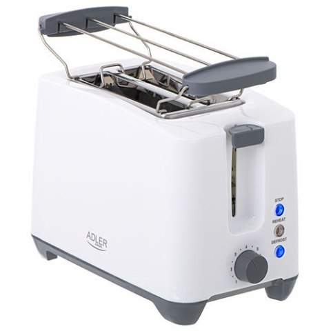 Adler | AD 3216 | Toaster | Power 750 W | Number of slots 2 | Housing material Plastic | White