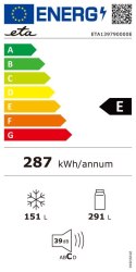 ETA Refrigerator ETA139790000E Energy efficiency class E, Free standing, Side by Side, Height 177 cm, No Frost system, Fridge ne