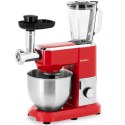 Wielofunkcyjny robot kuchenny 3w1 mikser maszynka do mięsa blender 6 l 1300 W czerwony