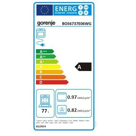 Gorenje | BOS6737E06WG | Piekarnik | 77 L | Wielofunkcyjny | EcoClean | Sterowanie mechaniczne | Funkcja pary | Wysokość 59,5 cm