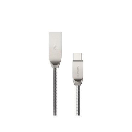 Natec Prati, USB Type C to Type A Cable 1m, Metal, Silver