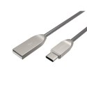 Natec Prati, USB Type C to Type A Cable 1m, Metal, Silver