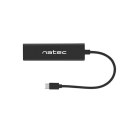 Natec USB Type-C 2.0 HUB, Butterfly, 3-Port + RJ45