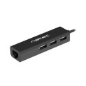 Natec USB Type-C 2.0 HUB, Butterfly, 3-Port + RJ45