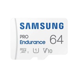 Samsung | PRO Endurance | MB-MJ64KA/EU | 64 GB | Karta pamięci microSD | Pamięć flash klasy U1, V10, Class 10 | Adapter SD