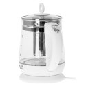 Adler | Kettle | AD 1299 | Electric | 2200 W | 1.5 L | Glass/Stainless steel | 360° rotational base | White