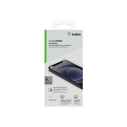 Belkin ScreenForce Apple, iPhone 12 mini, Tempered glass, Clear Screen Protector