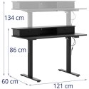 Biurko elektryczne z regulacją wysokości i nadstawką 120 x 60 cm 720 - 1200 mm