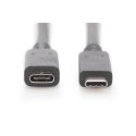 Digitus | Przedłużacz USB-C | Żeńskie | 24-pinowe USB-C | Męskie | Czarne | 24-pinowe USB-C | 2 m