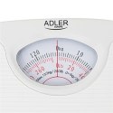 Adler | Mechaniczna waga łazienkowa | AD 8151w | Maksymalna waga (nośność) 130 kg | Dokładność 1000 g | Biały