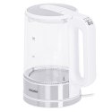 Mesko | Kettle | MS 1301w | Electric | 1850 W | 1.7 L | Glass/Stainless steel | 360° rotational base | White