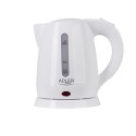 Adler | Kettle | AD 1272 | Electric | 1600 W | 1 L | Stainless steel/Polypropylene | 360° rotational base | White