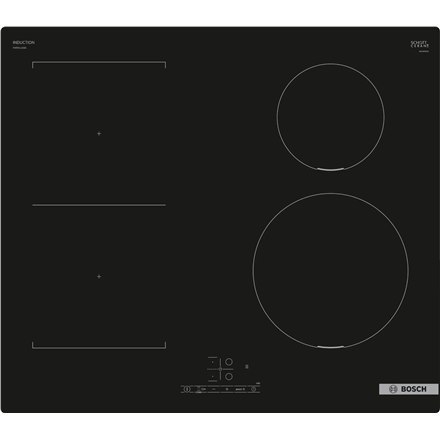 Bosch | PWP611BB5E | Płyta | Indukcyjna | Liczba palników/stref gotowania 4 | Dotykowa | Timer | Czarna