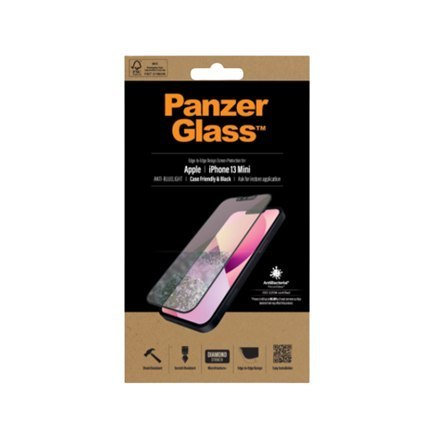 PanzerGlass | Ochraniacz ekranu - szkło | Apple iPhone 13 mini | Szkło | Czarny | Przezroczysty