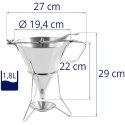 Dozownik pistolet lejek do sosów polew ze stali nierdzewnej + stojak 3 dysze 1.8 l