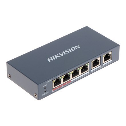 Hikvision | DS-3E0106HP | Niezarządzany | Biurkowy | Porty 10/100 Mbps (RJ-45) ilość 6 | Porty PoE ilość