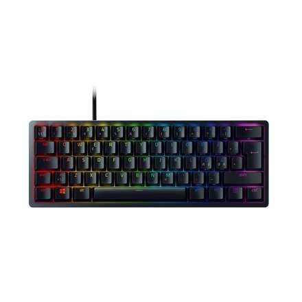 Razer | Optyczna klawiatura do gier | Huntsman Mini 60% | Klawiatura do gier | Podświetlenie LED RGB | NORD | Przewodowa | Czarn