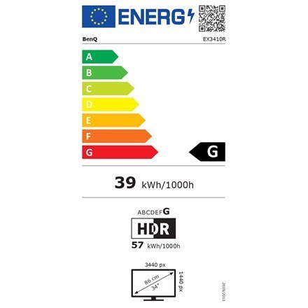 Benq | EX3410R | 34 " | VA | WQHD | 21:9 | 2 ms | 400 cd/m² | Porty HDMI w ilości 2 | 144 Hz