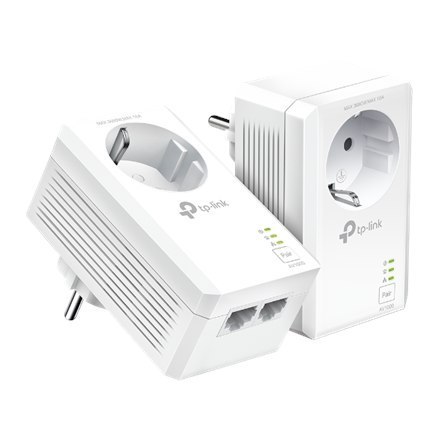 TP-LINK | AV1000 2-Port Gigabit Passthrough Powerline Starter Kit | TL-PA7027P KIT | 10/100/1000 Mbit/s | Ethernet LAN (RJ-45) p