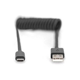 Digitus | Kabel USB-C | Męski | 24-pinowy USB-C | Męski | Czarny | 4-pinowy USB Typ A | 1 m