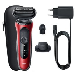 Braun Shaver 61-R1200s	 Operating time (max) 50 min, Wet & Dry, Red/Black