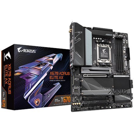 Gigabyte | X670 AORUS ELITE AX 1.0A M/B | Processor family AMD | Processor socket AM5 | DDR5 DIMM | Memory slots 4 | Supported h