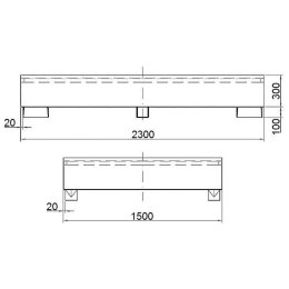 Wanna wychwytowa do zbiornika IBC paletopojemnika MAUZER 2 x 1000L - ocynkowana