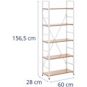 Regał na książki industrialny ze stalową ramą 28 x 60 x 156.5 cm biały