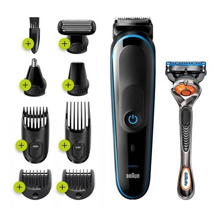 Braun All-in-one Trimmer MGK5280	 Cordless, Wet & Dry, Number of length steps 13, Black/Blue